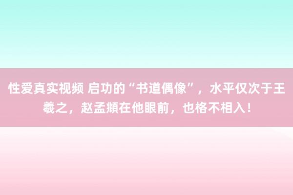 性爱真实视频 启功的“书道偶像”，水平仅次于王羲之，赵孟頫在他眼前，也格不相入！