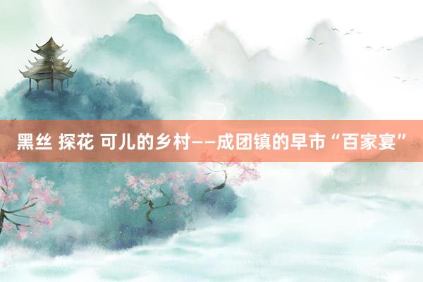 黑丝 探花 可儿的乡村——成团镇的早市“百家宴”