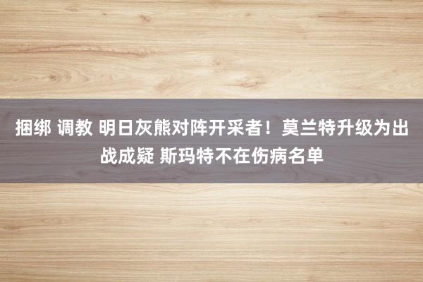 捆绑 调教 明日灰熊对阵开采者！莫兰特升级为出战成疑 斯玛特不在伤病名单