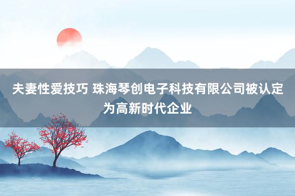 夫妻性爱技巧 珠海琴创电子科技有限公司被认定为高新时代企业