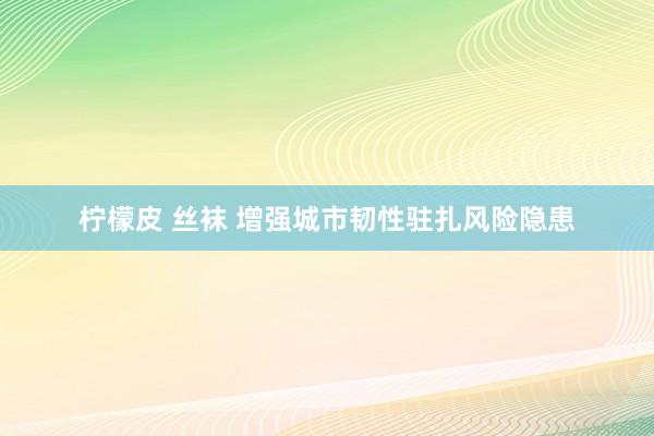 柠檬皮 丝袜 增强城市韧性驻扎风险隐患