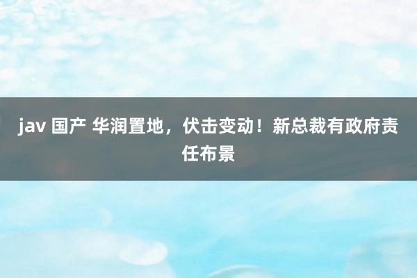 jav 国产 华润置地，伏击变动！新总裁有政府责任布景