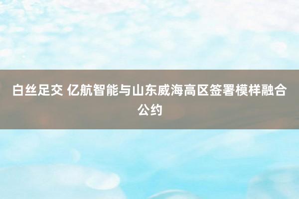 白丝足交 亿航智能与山东威海高区签署模样融合公约