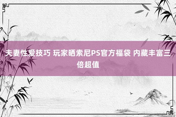 夫妻性爱技巧 玩家晒索尼PS官方福袋 内藏丰富三倍超值