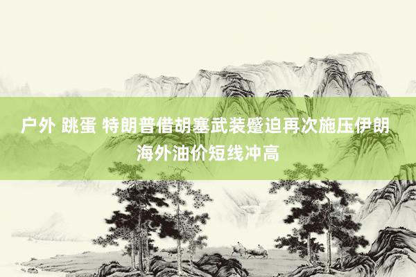 户外 跳蛋 特朗普借胡塞武装蹙迫再次施压伊朗 海外油价短线冲高