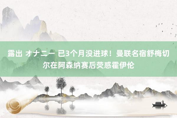 露出 オナニー 已3个月没进球！曼联名宿舒梅切尔在阿森纳赛后荧惑霍伊伦