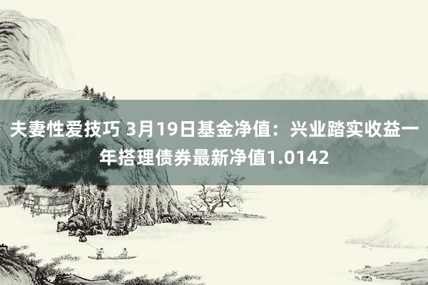夫妻性爱技巧 3月19日基金净值：兴业踏实收益一年搭理债券最新净值1.0142