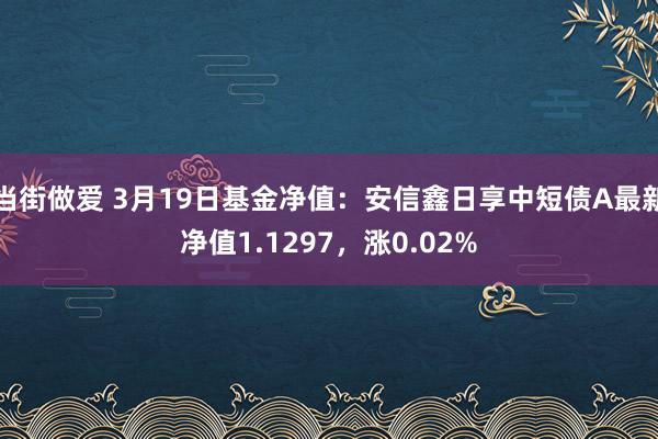 当街做爱 3月19日基金净值：安信鑫日享中短债A最新净值1.1297，涨0.02%