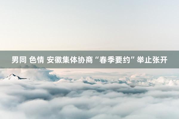 男同 色情 安徽集体协商“春季要约”举止张开