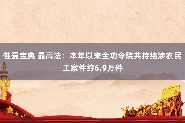 性爱宝典 最高法：本年以来全功令院共持结涉农民工案件约6.9万件