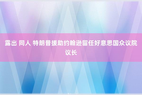 露出 同人 特朗普援助约翰逊留任好意思国众议院议长