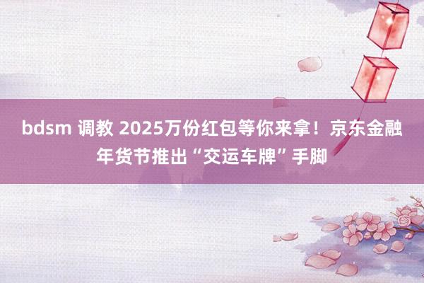 bdsm 调教 2025万份红包等你来拿！京东金融年货节推出“交运车牌”手脚