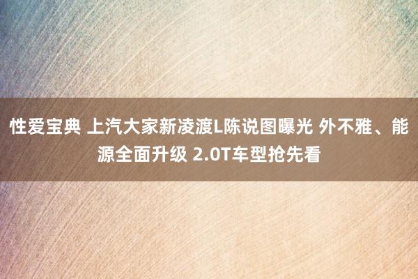 性爱宝典 上汽大家新凌渡L陈说图曝光 外不雅、能源全面升级 2.0T车型抢先看