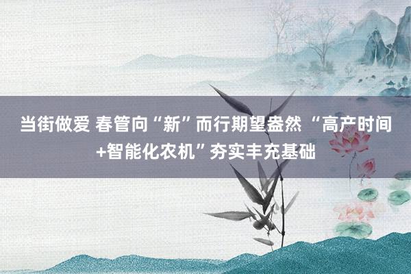 当街做爱 春管向“新”而行期望盎然 “高产时间+智能化农机”夯实丰充基础