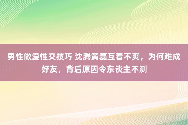 男性做爱性交技巧 沈腾黄磊互看不爽，为何难成好友，背后原因令东谈主不测