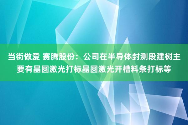 当街做爱 赛腾股份：公司在半导体封测段建树主要有晶圆激光打标晶圆激光开槽料条打标等