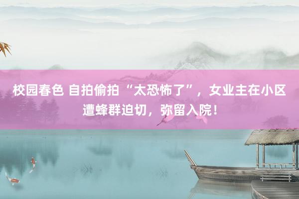 校园春色 自拍偷拍 “太恐怖了”，女业主在小区遭蜂群迫切，弥留入院！