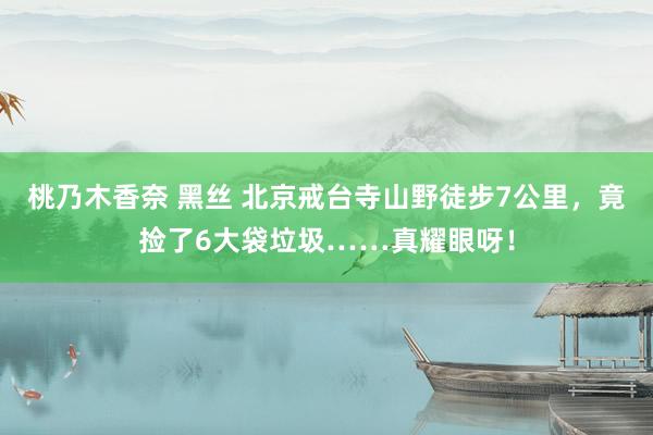 桃乃木香奈 黑丝 北京戒台寺山野徒步7公里，竟捡了6大袋垃圾……真耀眼呀！