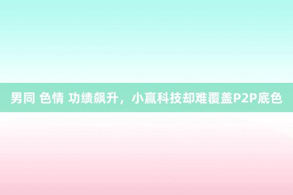 男同 色情 功绩飙升，小赢科技却难覆盖P2P底色