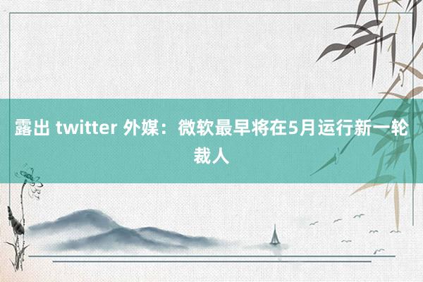 露出 twitter 外媒：微软最早将在5月运行新一轮裁人