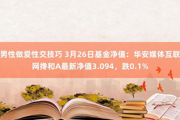 男性做爱性交技巧 3月26日基金净值：华安媒体互联网搀和A最新净值3.094，跌0.1%