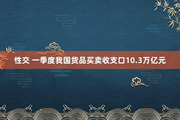 性交 一季度我国货品买卖收支口10.3万亿元