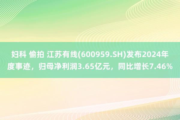 妇科 偷拍 江苏有线(600959.SH)发布2024年度事迹，归母净利润3.65亿元，同比增长7.46%