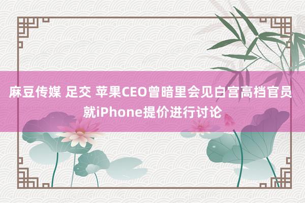 麻豆传媒 足交 苹果CEO曾暗里会见白宫高档官员 就iPhone提价进行讨论