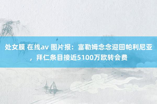 处女膜 在线av 图片报：富勒姆念念迎回帕利尼亚，拜仁条目接近5100万欧转会费